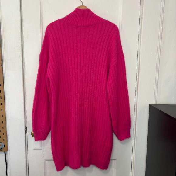 NWT Anthropologie Flat White Women's Turtleneck Pink Sweater Dress, Size XL - Picture 3 of 11